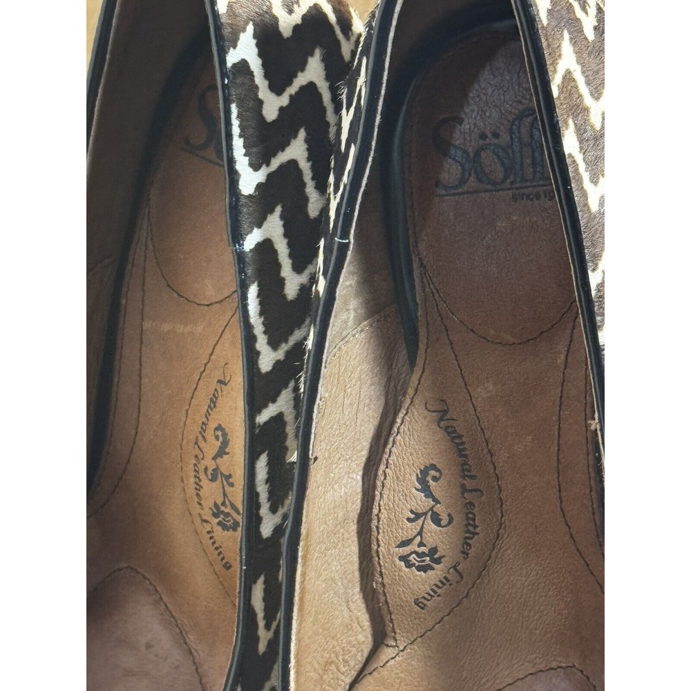 Sofft 'Moselle' Women's Heels Chevron Calf Hair Brown Beige Women's Size 9 - Picture 5 of 7